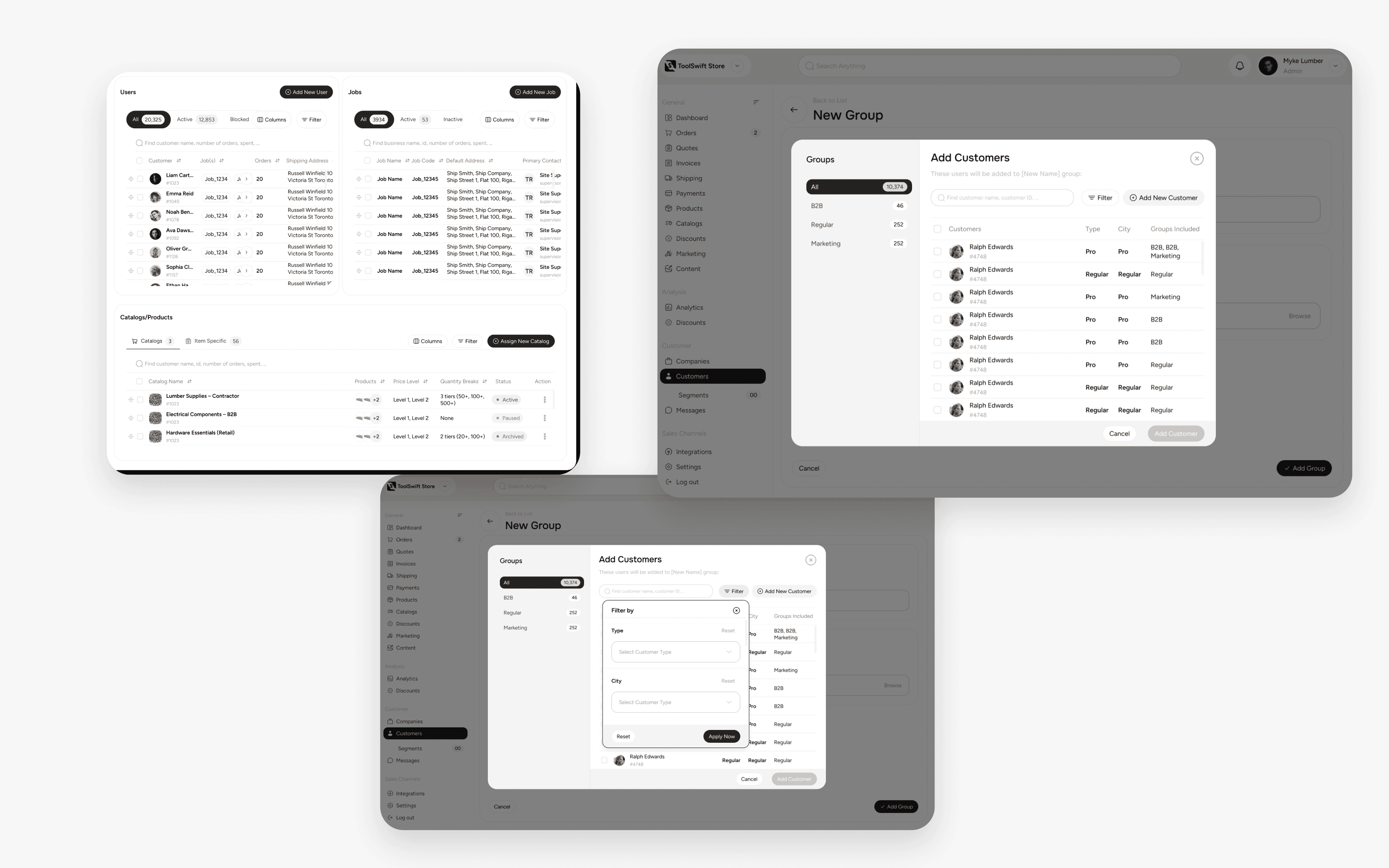 ToolSwift dashboard showing company profile management