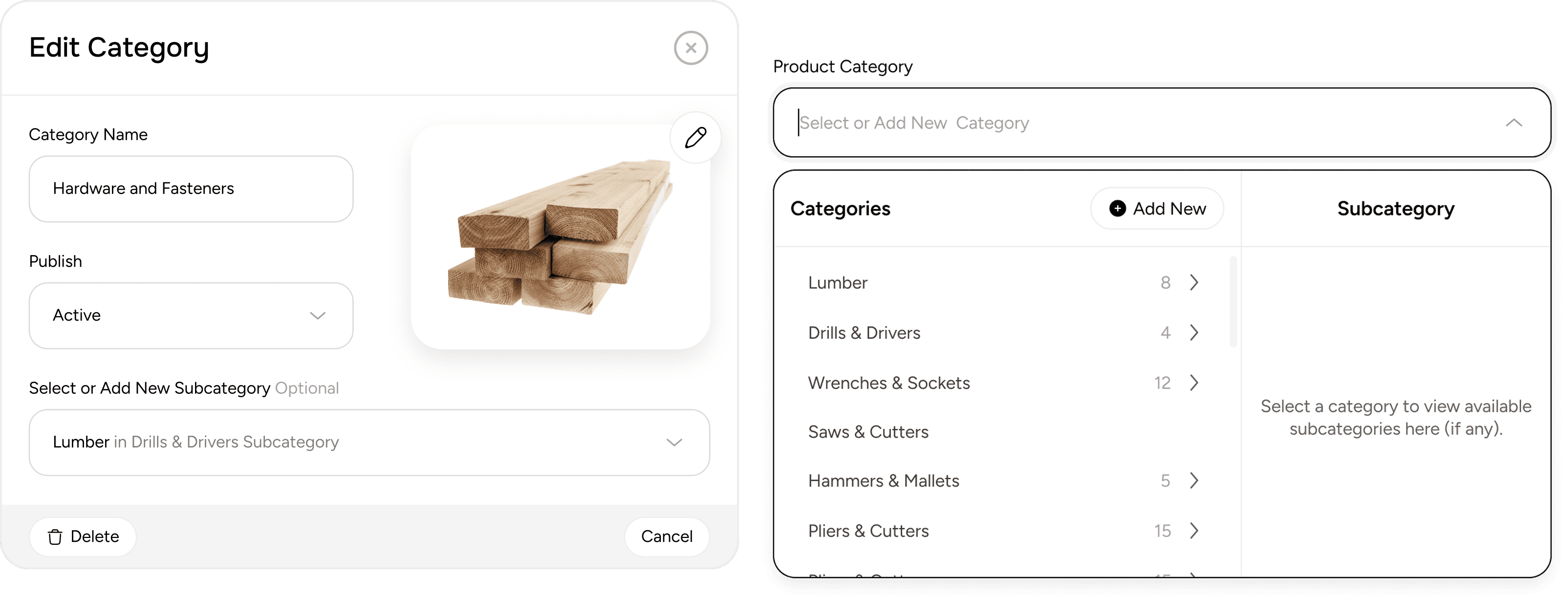 Create categories, subcategories and sub-subcategories, assign images to each category, and restructure the hierarchy