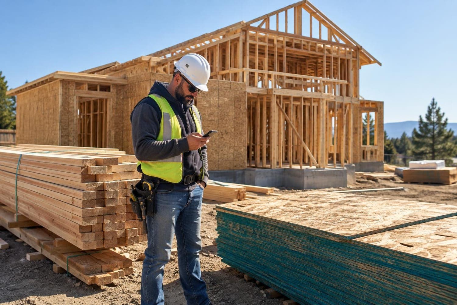 Lumber and building materials at work